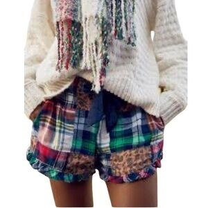 Aerie Multicolor Plaid and Leopard High Waist Shorts